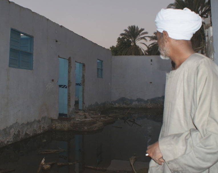 A home made uninhabitable by flooding.
