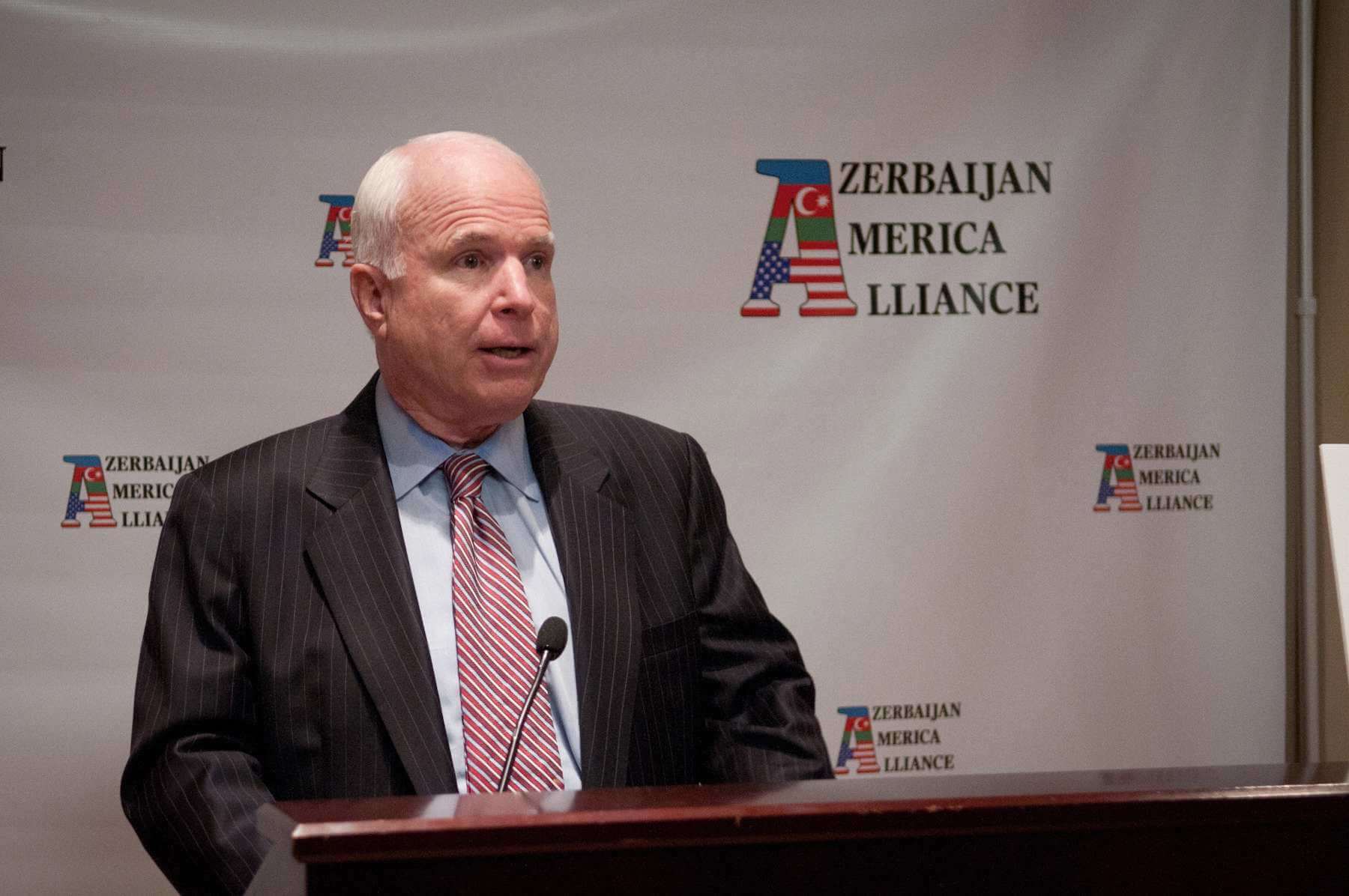 Senator John McCain speaking at the inaugural event of the Azerbaijan America Alliance