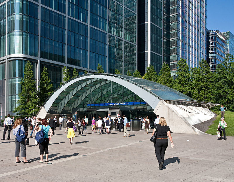 Entrance to Canada Water underground station - designed by Norman Foster