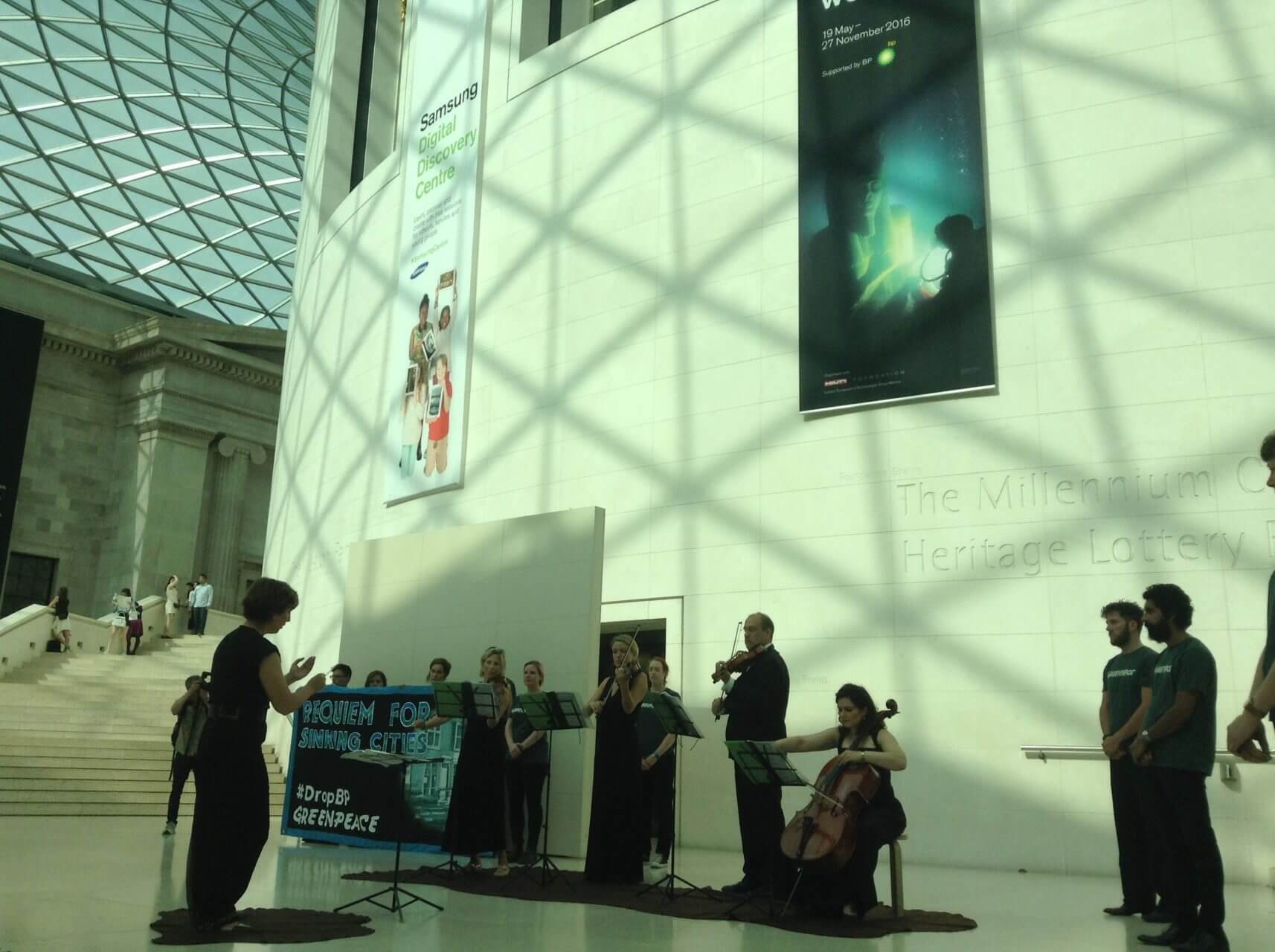 Performance of Requiem to Sinking Cities in the Great Court, British Museum - photo Platform