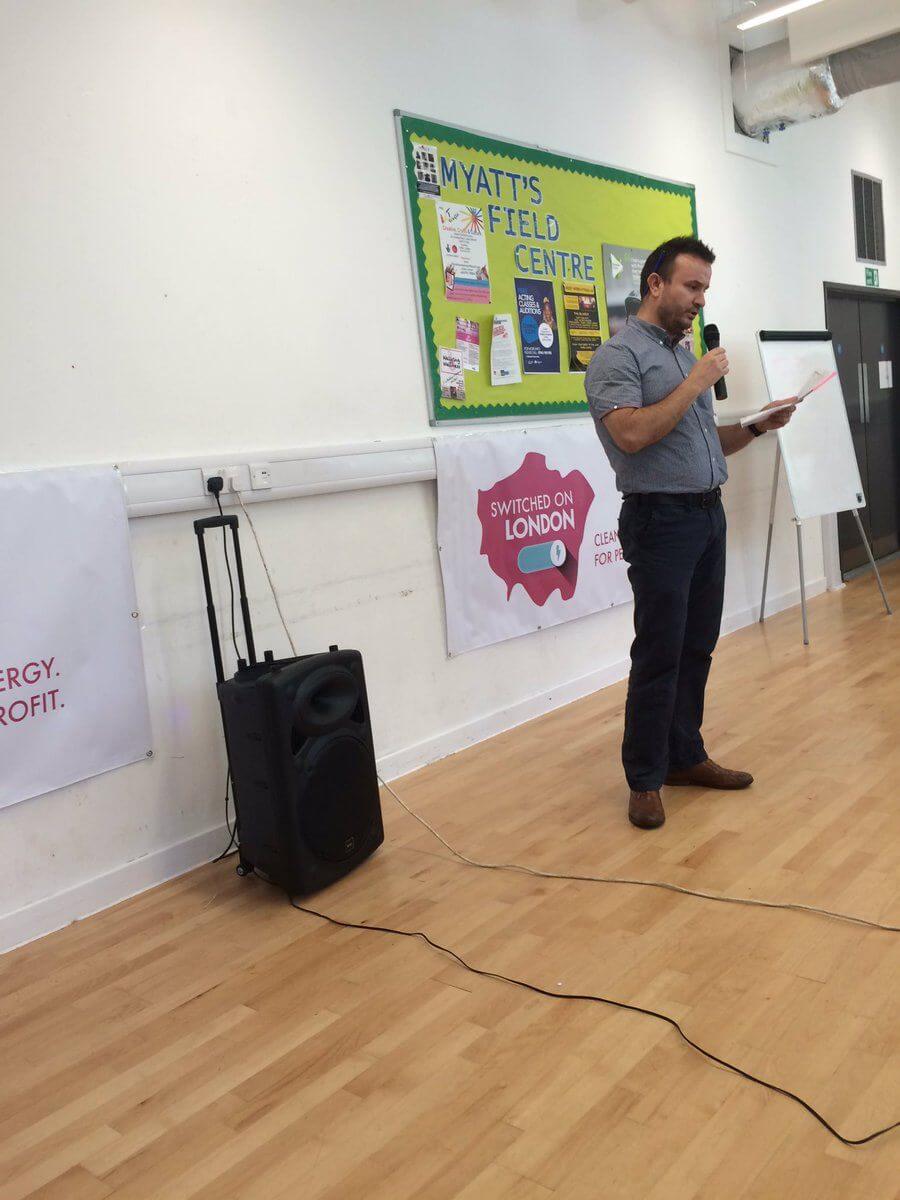 Patrick Feehily, Assistant Director of Environment, GLA, responding to questions at 'Power to Us'
