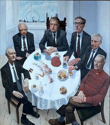 Gallus Gallus with Still Life and Presidents, by Stuart Pearson Wright. Winner BP Portrait Award 2001