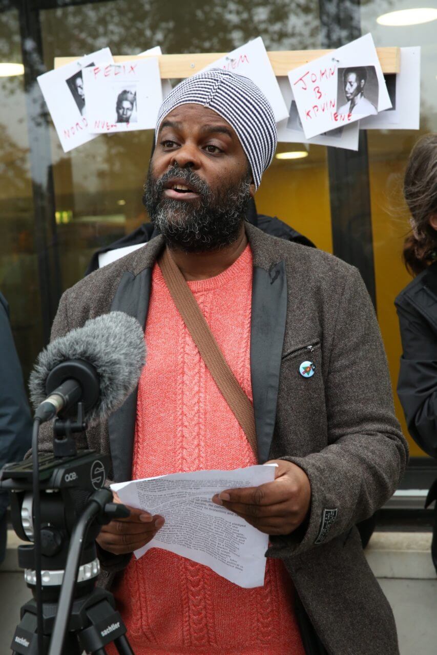Vigil on 20th anniversary of Ken Saro-Wiwa and Ogoni 9 execution demands Shell clean up in Niger Delta.